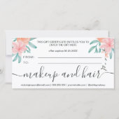 サンゴフローラの水の色のロゴギフト証明書 (裏面)