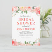 サンゴフローラブライダルシャワーピーチウォーター色 招待状 (スタンド正面)