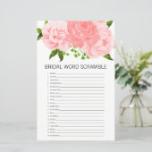 サンゴフローラブライダルシャワー単語スクランブルゲームカード (スタンド正面)