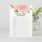 サンゴフローラブライダルシャワー単語スクランブルゲームカード 招待状 (スタンド正面)