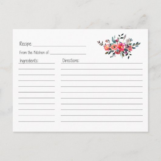 サンゴフローラレシピカード ポストカード (正面)