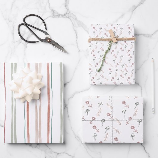 サンゴフローラ包装シート |セット3 ラッピングペーパーシート