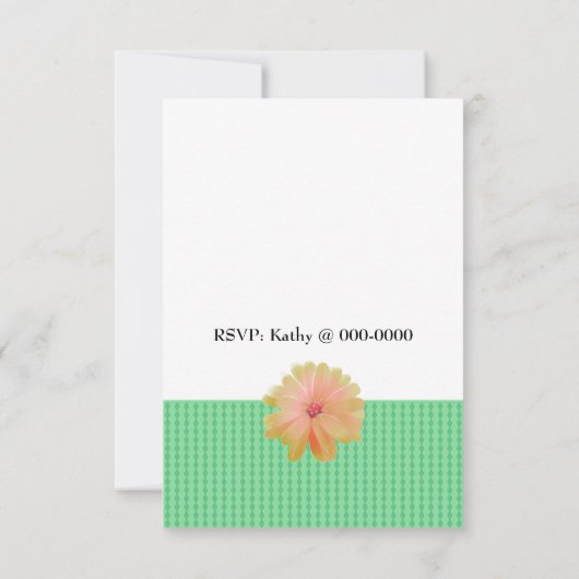 サンゴフローラ及びダイヤモンド誕生日招待状 招待状 (裏面)