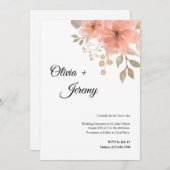 サンゴフローラ結婚式招待状 招待状 (正面/裏面)