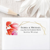 サンゴフローラ金ゴールド幾何結婚差出人住所 ラベル (インサイチュ)