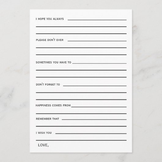 サンゴブライダルシャワーアドバイスとウェルウィスカード アドバイスカード (裏面)