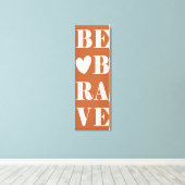 サンゴモダンと白がハートで勇敢 キャンバスプリント (インサイチュ (ウッドフロア))