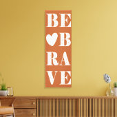 サンゴモダンと白がハートで勇敢 キャンバスプリント (インサイチュ (リビング))