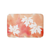 サンゴモダンの水彩及び白カエデ葉こうもり バスマット (正面)