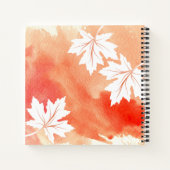 サンゴモダンの水彩及び白カエデ葉ラ ノートブック (裏面)