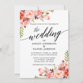 サンゴモダンフローラ結婚書道 招待状 (正面)