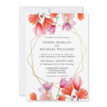 サンゴモダンフローラ金ゴールド幾何結婚の