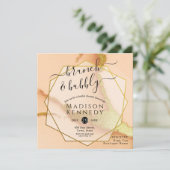 サンゴモダン抽象芸術ブランチウェディングシャワー 招待状 (スタンド正面)