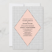 サンゴモダン水玉模様結婚式の招待 招待状 (正面)