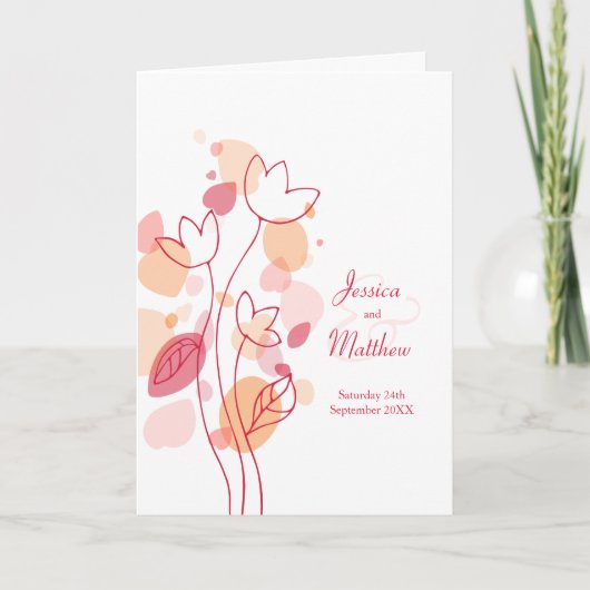 サンゴモダン赤紙吹雪花結婚花びら プログラム (正面)