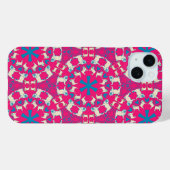 サンゴモダン赤色のパグ模様 Case-Mate iPhoneケース (裏面 (横))