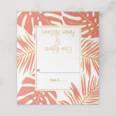 サンゴモダン離れのトロピカル結婚的な折り畳みエスコート プレイスカード (外部開封)