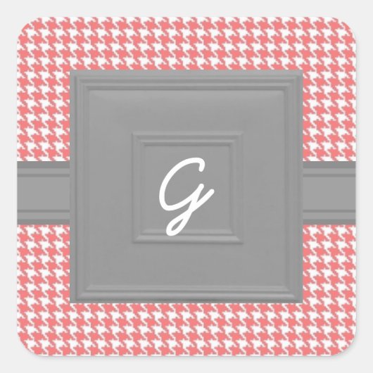 サンゴモノグラムの封筒用シールシール スクエアシール (正面)