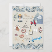 サンゴリーニ・ギリシャでの独身最後の週末の予定表 招待状 (裏面)