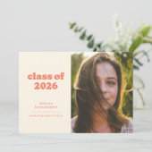 サンゴレトロシンプル写真卒業 案内状 (スタンド正面)