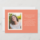 サンゴレトロシンプル写真卒業 案内状 (裏面)