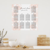 サンゴヴィンテージ結婚フローラ座席表 ポスター (キッチン)