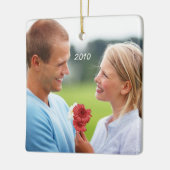 サンゴヴィンテージ鳥の日付写真の鳥のケージを保存 セラミックオーナメント (左)