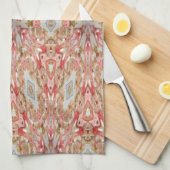 サンゴ万華鏡のように千変万化するパターン キッチンタオル (四つ折り)