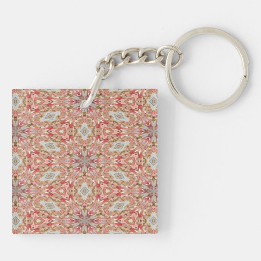 サンゴ万華鏡のように千変万化するパターン キーホルダー (裏面)