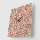 サンゴ万華鏡のように千変万化するパターン スクエア壁時計 (傾斜)