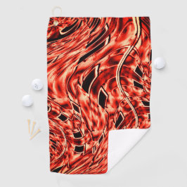 サンゴ像に映る曲がった正方形 ゴルフタオル