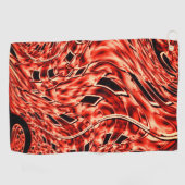 サンゴ像に映る曲がった正方形 ゴルフタオル (横)