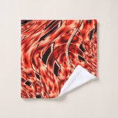 サンゴ像に映る曲がった正方形 バスタオルセット (ウォッシュタオル)