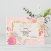 サンゴ及びアイボリーフローラブライダルシャワー 招待状 (スタンド正面)