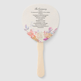サンゴ及びアイボリーフローラ結婚式 プログラム ハンドファン