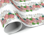 サンゴ及びサケの花柄の包装紙 ラッピングペーパー (ロールコーナー)