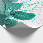サンゴ及びターコイズフローラ ラッピングペーパー (角)