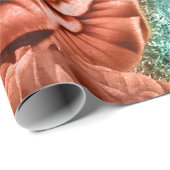 サンゴ及びターコイズフローラ ラッピングペーパー (ロールコーナー)