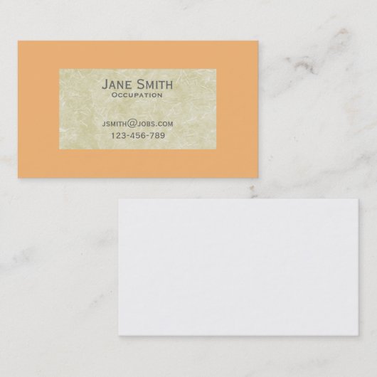 サンゴ及び手作り紙組織スタイリッシュ 名刺 (正面/裏面)