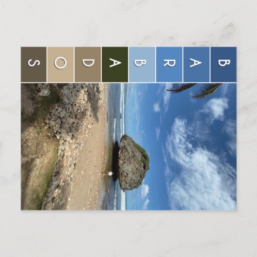 サンゴ大きい石 – バスティバ，バルバドス ポストカード (正面)