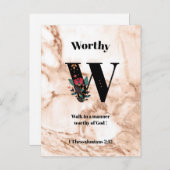 サンゴ大理石 W モノグラム パーソナライズ 聖句 ポストカード (正面/裏面)