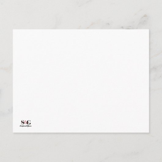 サンゴ大理石Tモノグラムパーソナライズされた聖句 ポストカード (裏面)