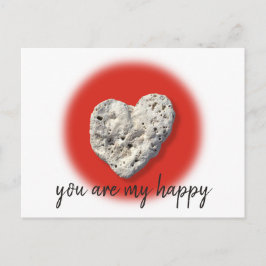 サンゴ岩ハート あなたは私の幸せ スクリプト モダン ポストカード