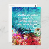 サンゴ感動的間の引用文 ポストカード (正面/裏面)