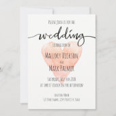 サンゴ手書きタイポグラフィ結婚式招待状 招待状 (正面)