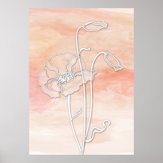 サンゴ抽象芸術水彩及びケシ2 ポスター (正面)