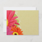 サンゴ明るい赤紫色ナスガーベラデイジーサンキューカード サンキューカード (裏面)