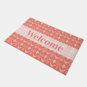 サンゴ春の花アールヌーボースタイル ドアマット (アングル)