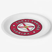 サンゴ春フロリダ ペーパープレート (アングル)