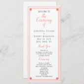 サンゴ枠結婚の儀式情報カード 招待状 (正面/裏面)